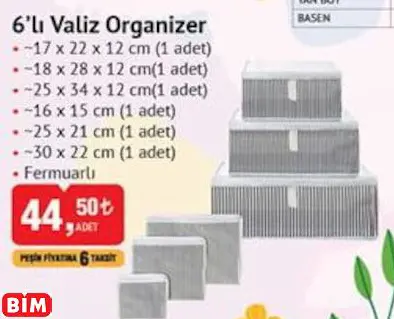 6’LI VALİZ ORGANİZER 6’LI VALİZ ORGANİZER